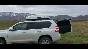toyota land cruiser prado 150 2013 - 2017. Бокс на крышу LUX TAVR 175 белый глянцевый